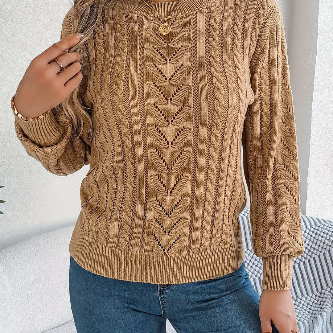 Blythe | Women's Cable Knit Textured Jumper Round Neck