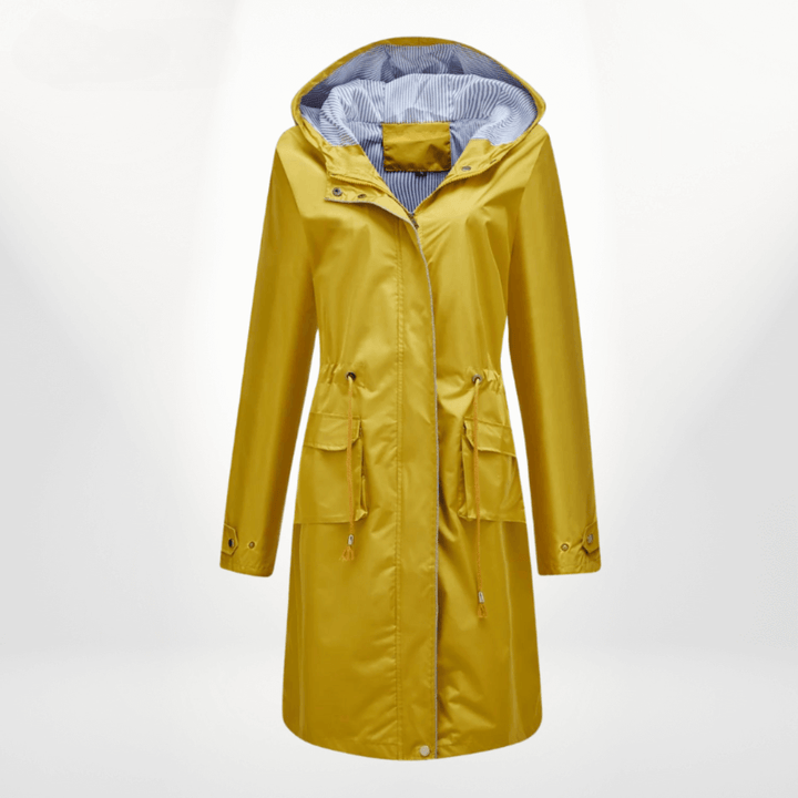 Hildegund | Women's Waterproof Raincoat Hooded Drawstring Waist