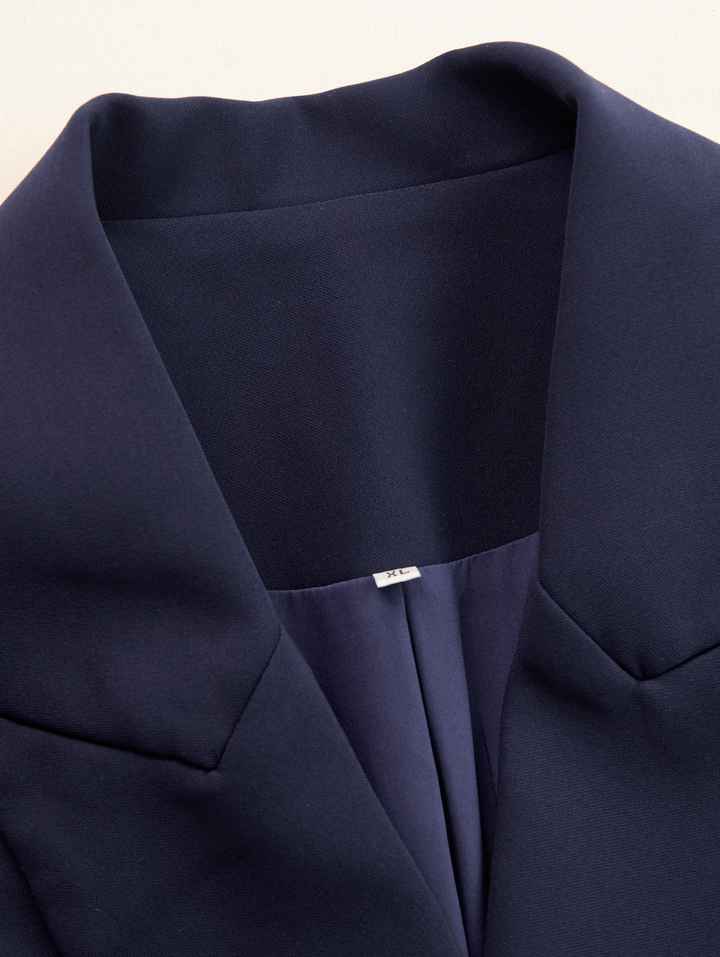 The Margaux Dress - Tailored Blazer Midi with Structured Stretch Fabric