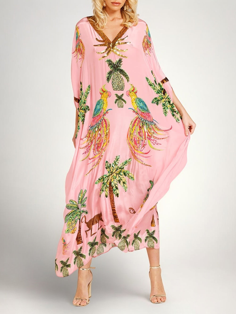 Sahara | Women's V-Neck Maxi Dress with Sequins