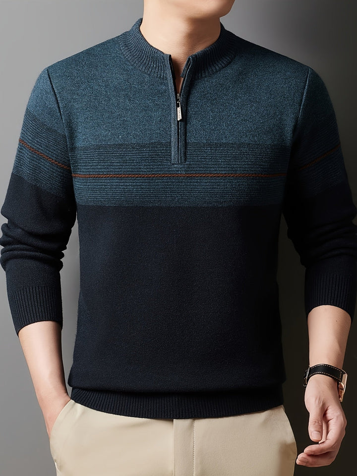 Oscar | Men's Knitted Zip Neck Jumper Long Sleeve