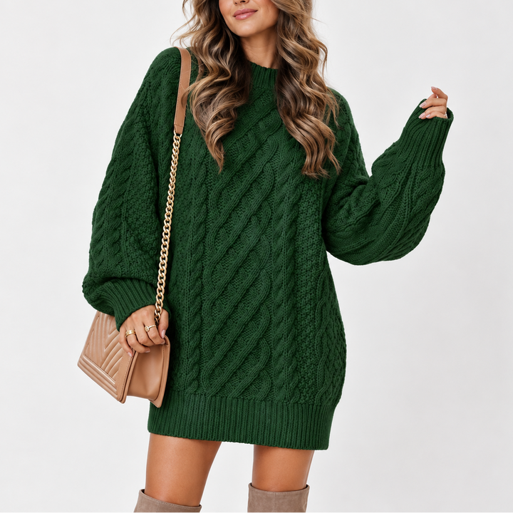 Octavia | Women's Oversized Cable Knit Jumper Balloon Sleeves