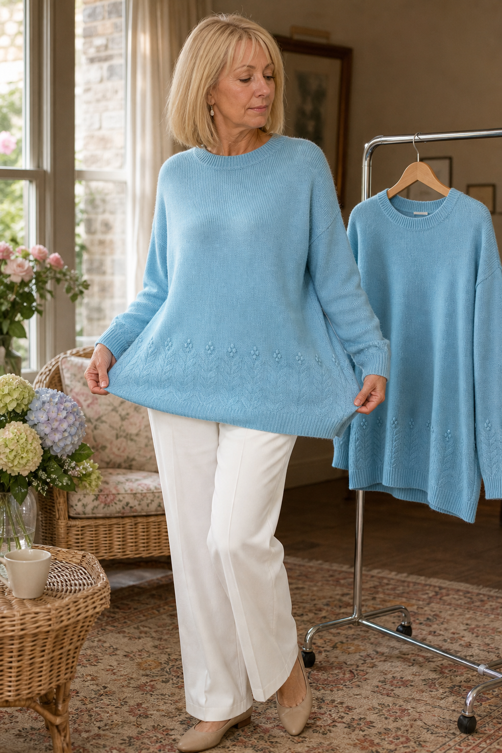 Stella | Women's Cable Knit Jumper Longline Relaxed Fit