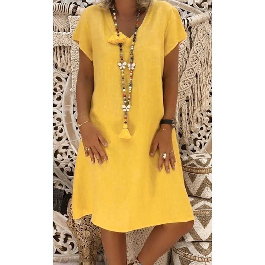 Felia | Women's Everyday Casual Dress Relaxed Flowing Cut Easy Care