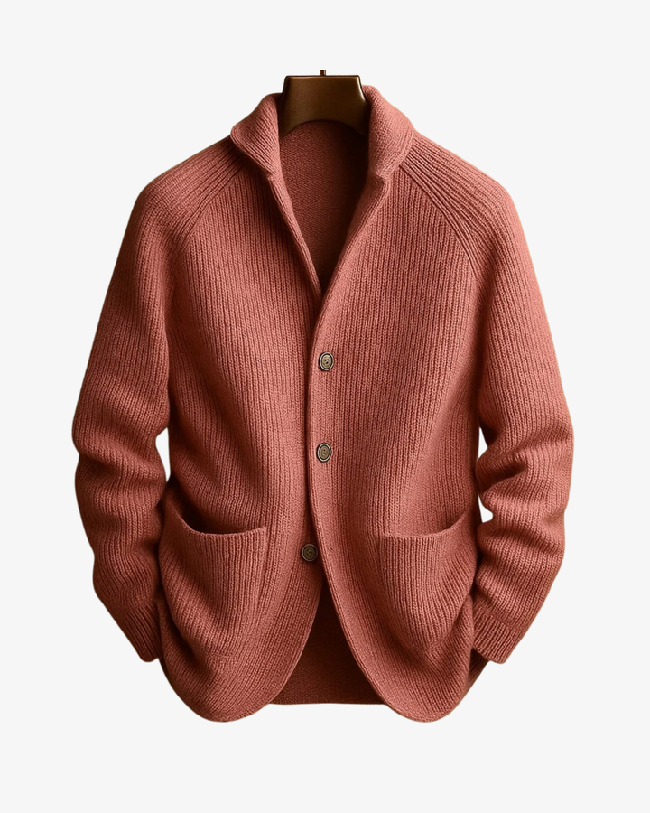 Elliot | Men's Knitted Cardigan Button Up Long Sleeve Structured