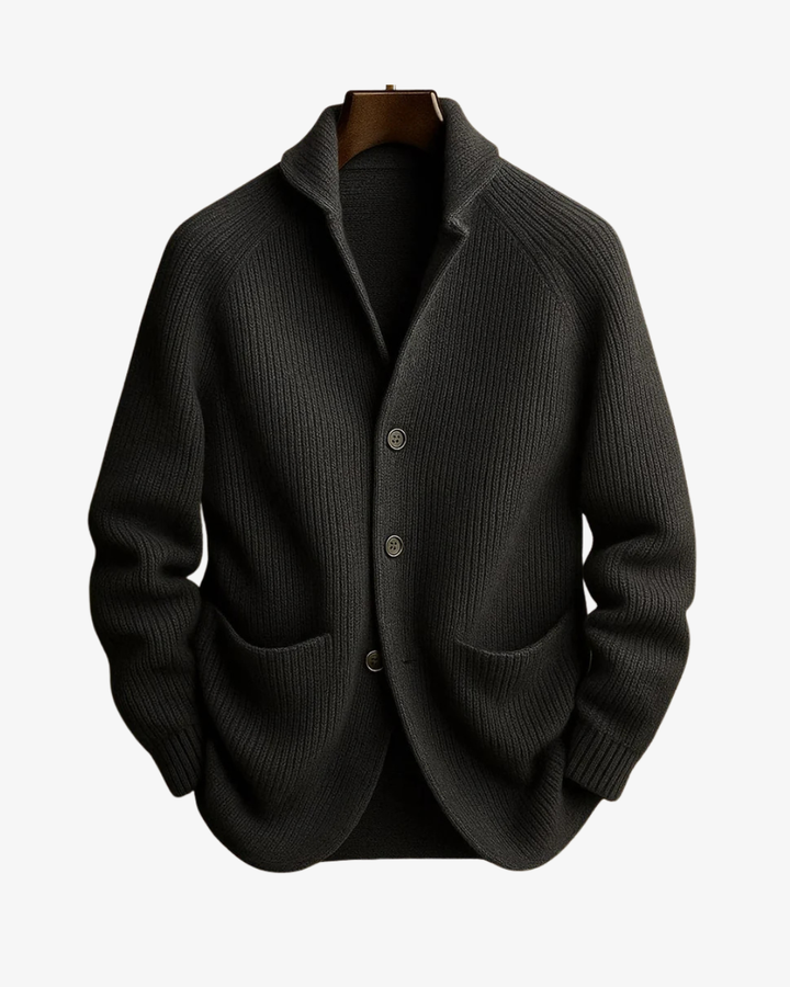 Elliot | Men's Knitted Cardigan Button Up Long Sleeve Structured