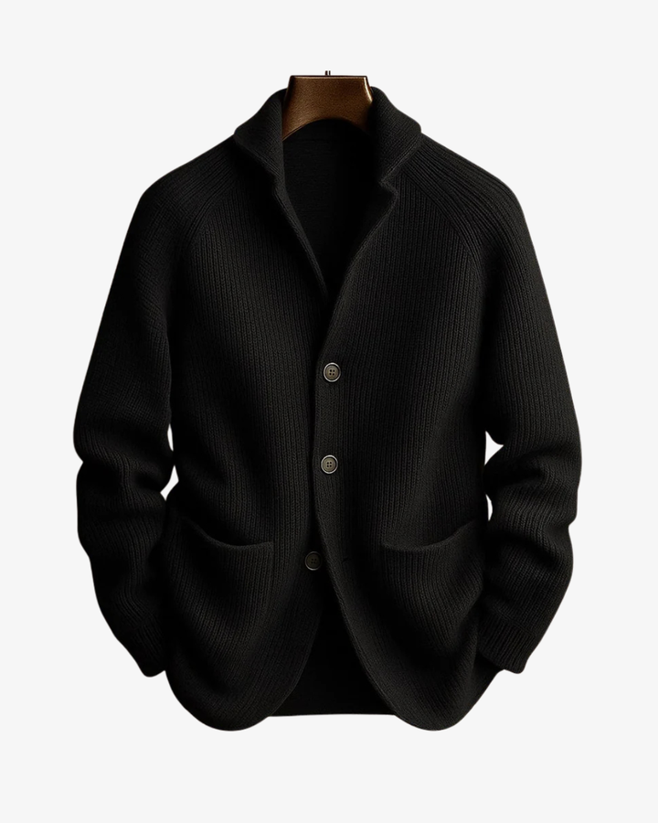 Elliot | Men's Knitted Cardigan Button Up Long Sleeve Structured