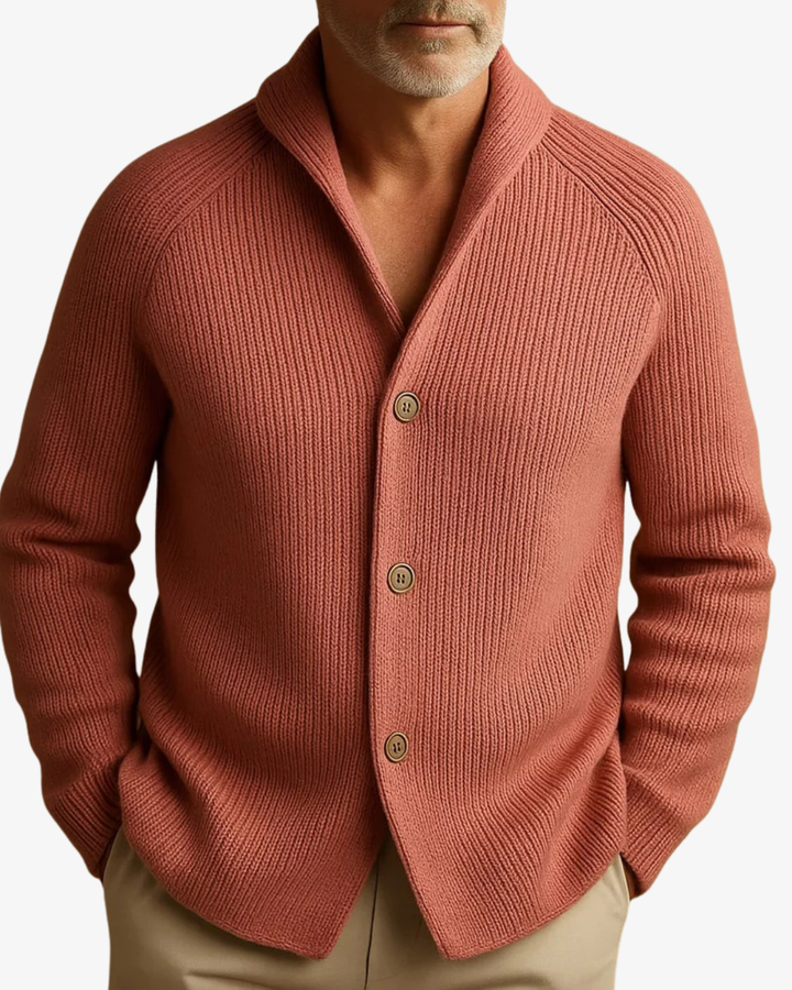 Elliot | Men's Knitted Cardigan Button Up Long Sleeve Structured