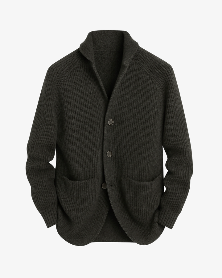 Elliot | Men's Knitted Cardigan Button Up Long Sleeve Structured