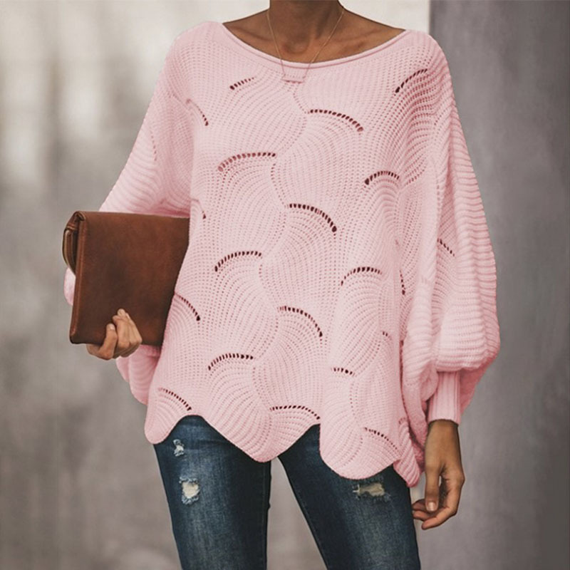 Iris | Women's Oversized Hollow-Out Knitted Jumper Round Neck