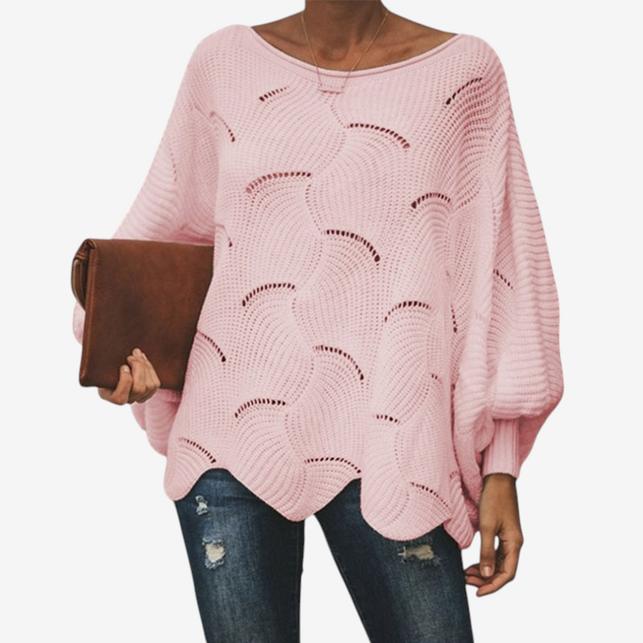 Iris | Women's Oversized Hollow-Out Knitted Jumper Round Neck