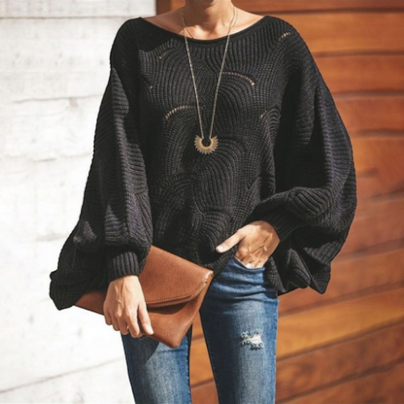 Iris | Women's Oversized Hollow-Out Knitted Jumper Round Neck