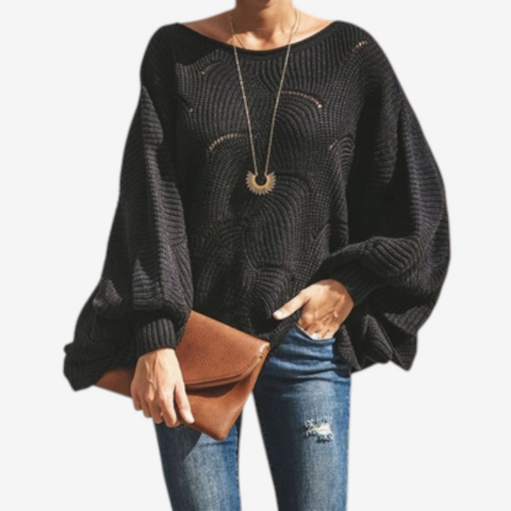 Iris | Women's Oversized Hollow-Out Knitted Jumper Round Neck
