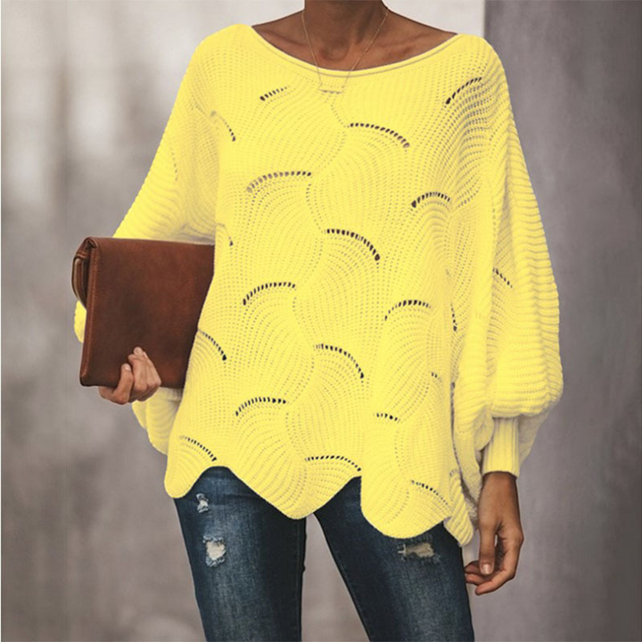 Iris | Women's Oversized Hollow-Out Knitted Jumper Round Neck