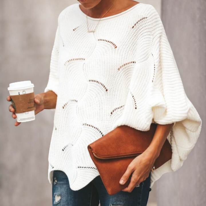 Iris | Women's Oversized Hollow-Out Knitted Jumper Round Neck