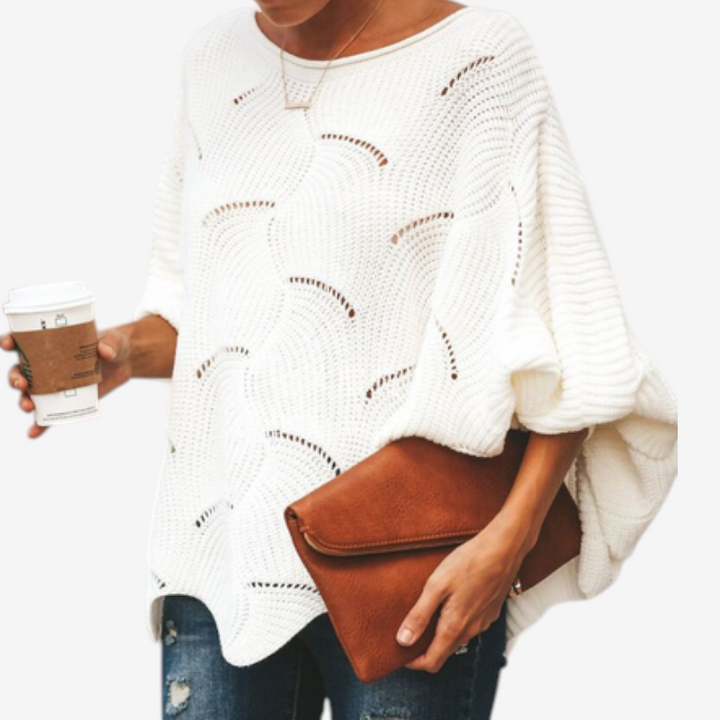 Iris | Women's Oversized Hollow-Out Knitted Jumper Round Neck