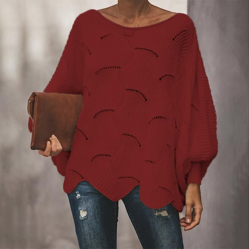 Iris | Women's Oversized Hollow-Out Knitted Jumper Round Neck