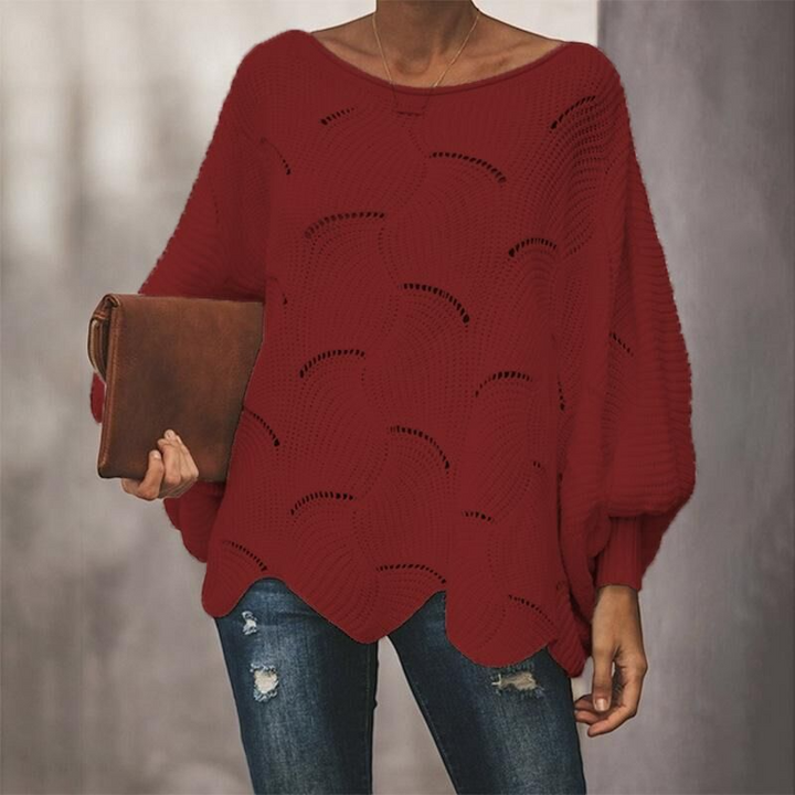 Iris | Women's Oversized Hollow-Out Knitted Jumper Round Neck