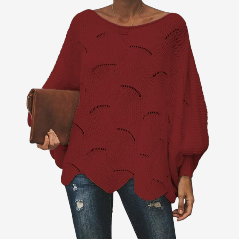 Iris | Women's Oversized Hollow-Out Knitted Jumper Round Neck