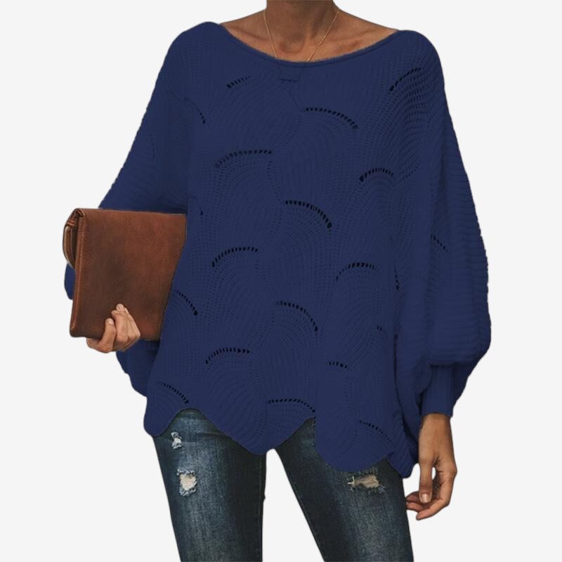 Iris | Women's Oversized Hollow-Out Knitted Jumper Round Neck