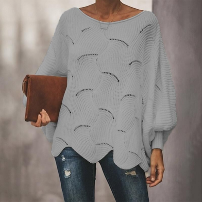 Iris | Women's Oversized Hollow-Out Knitted Jumper Round Neck