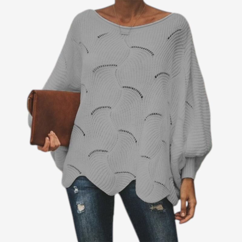 Iris | Women's Oversized Hollow-Out Knitted Jumper Round Neck