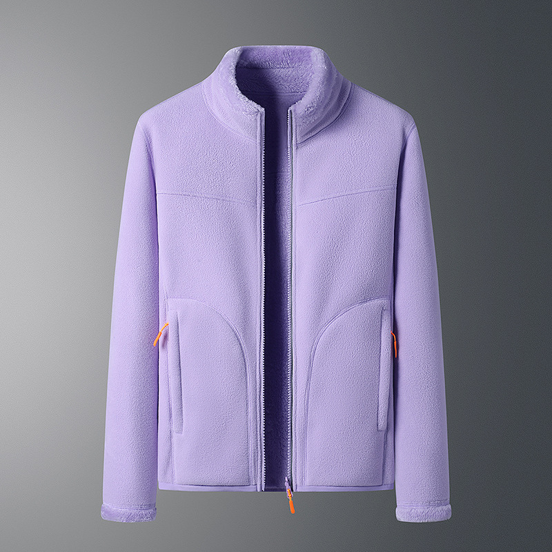 Women’s Zip-Up Fleece Jacket – Soft High Collar Layer for Casual Wear
