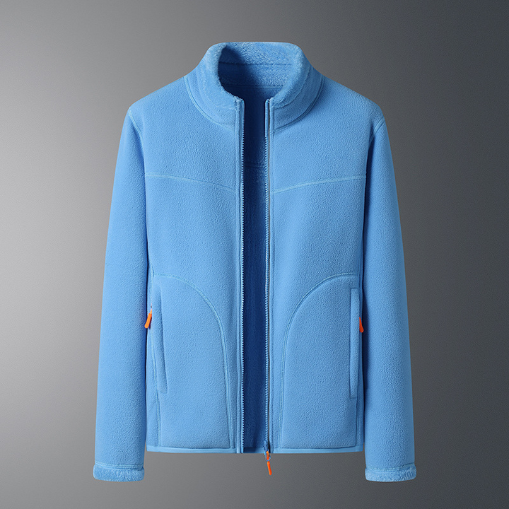 Women’s Zip-Up Fleece Jacket – Soft High Collar Layer for Casual Wear