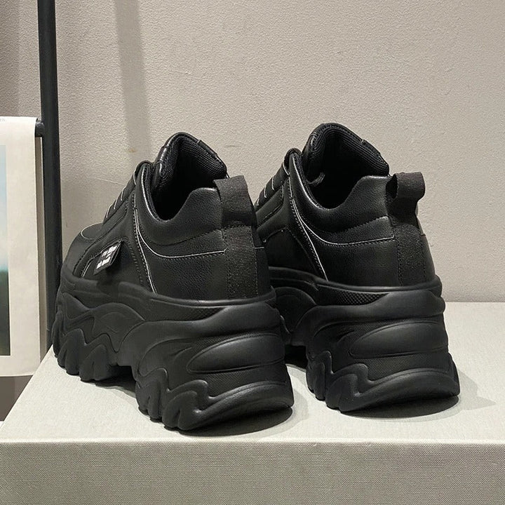 Harper | Women's Leather Chunky Platform Trainers Thick Sole