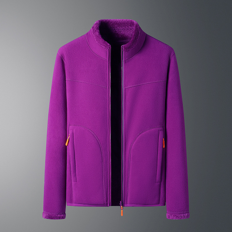 Women’s Zip-Up Fleece Jacket – Soft High Collar Layer for Casual Wear