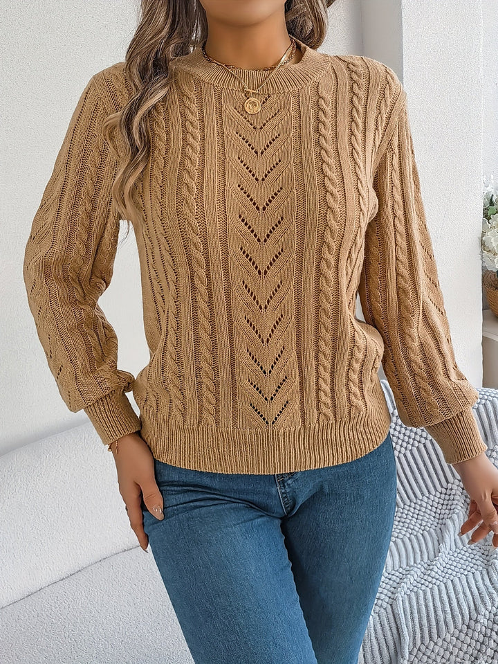 Blythe | Women's Cable Knit Textured Jumper Round Neck