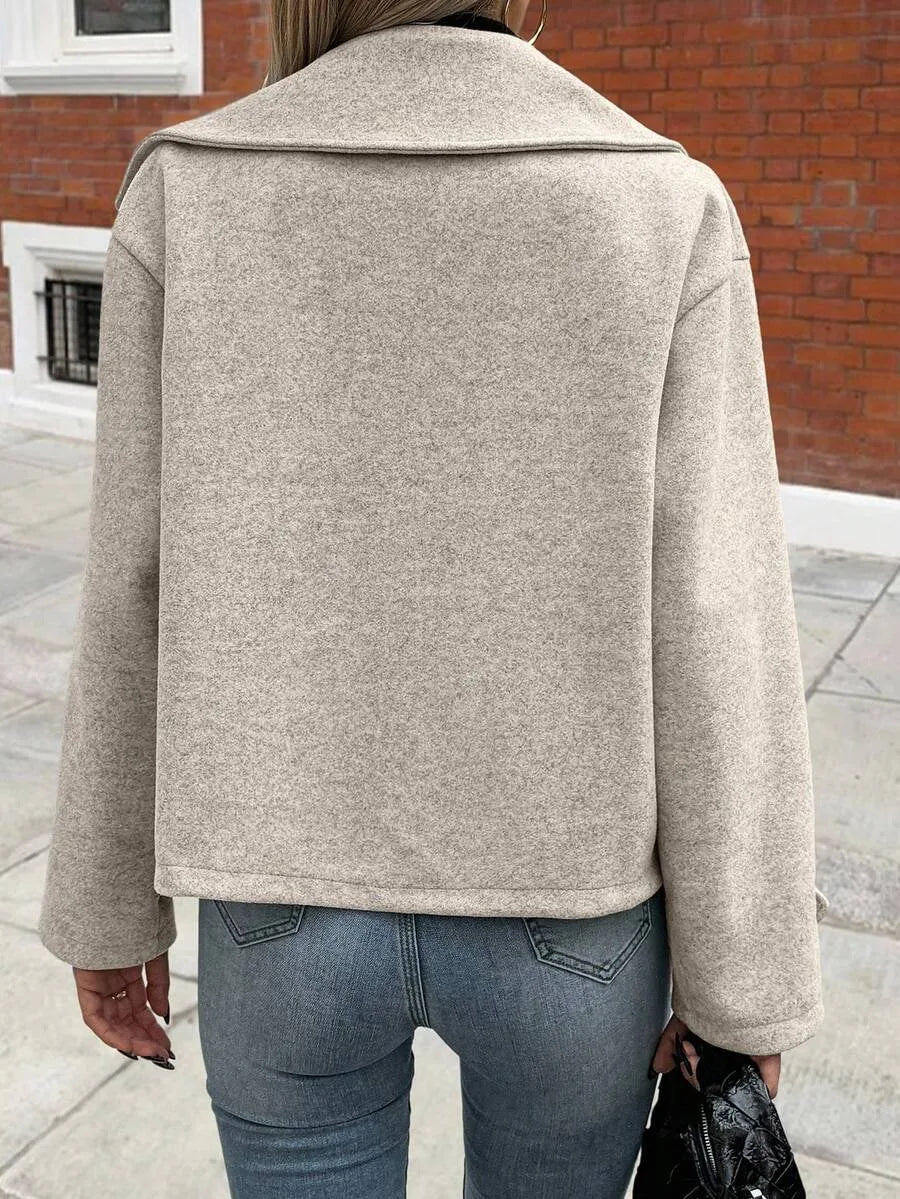 Adeline | Women's Oversized Double Breasted Coat Wide Lapel Longline
