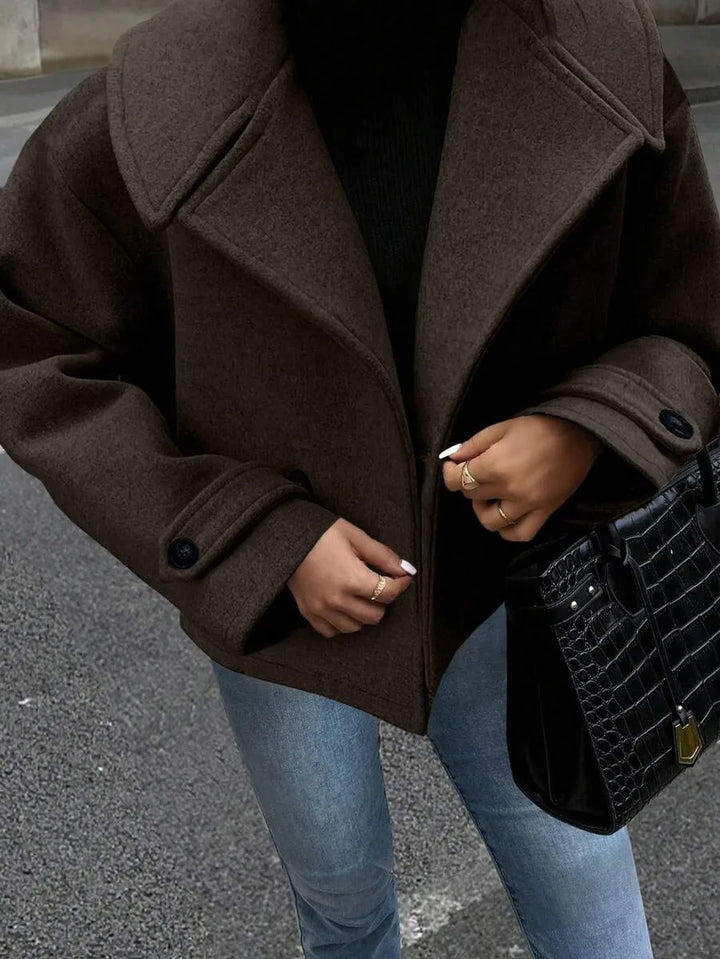 Adeline | Women's Oversized Double Breasted Coat Wide Lapel Longline