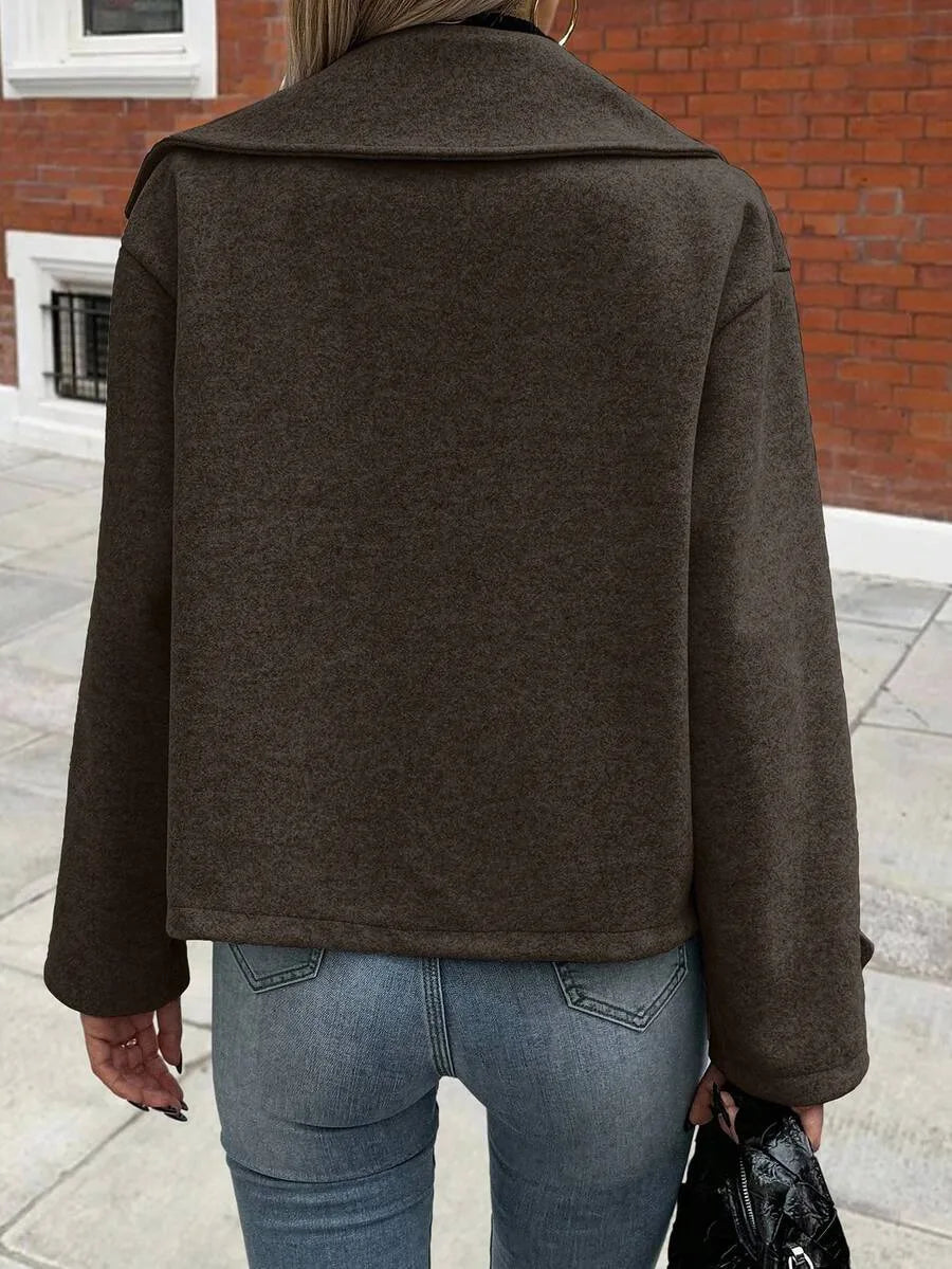 Adeline | Women's Oversized Double Breasted Coat Wide Lapel Longline