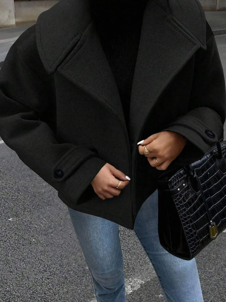 Adeline | Women's Oversized Double Breasted Coat Wide Lapel Longline