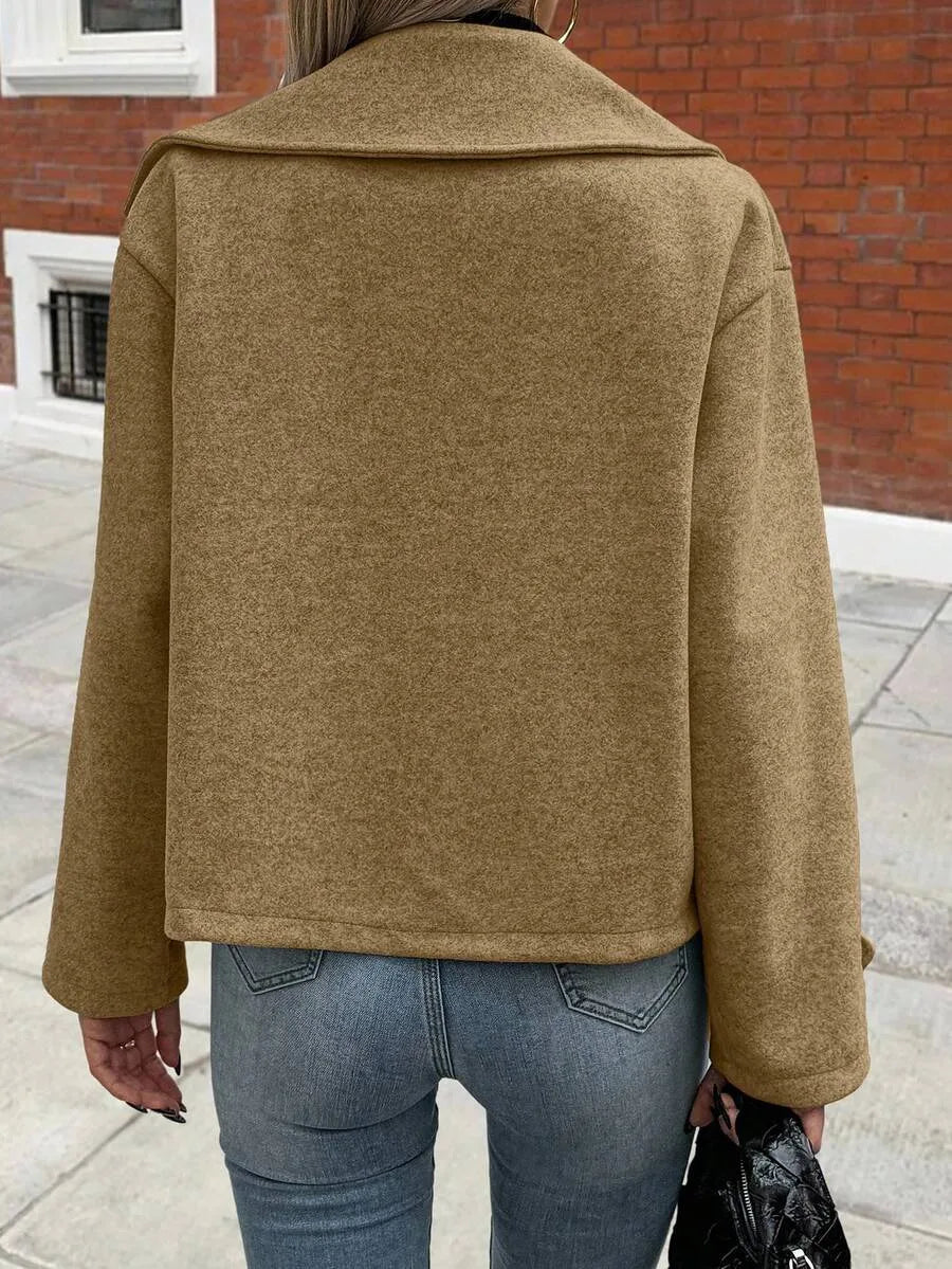 Adeline | Women's Oversized Double Breasted Coat Wide Lapel Longline