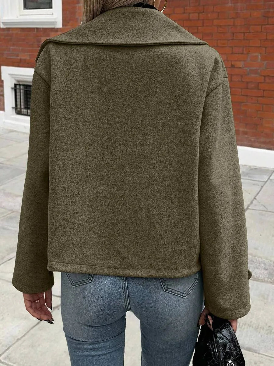 Adeline | Women's Oversized Double Breasted Coat Wide Lapel Longline