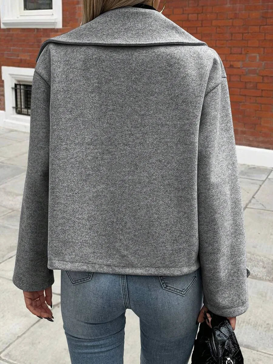 Adeline | Women's Oversized Double Breasted Coat Wide Lapel Longline