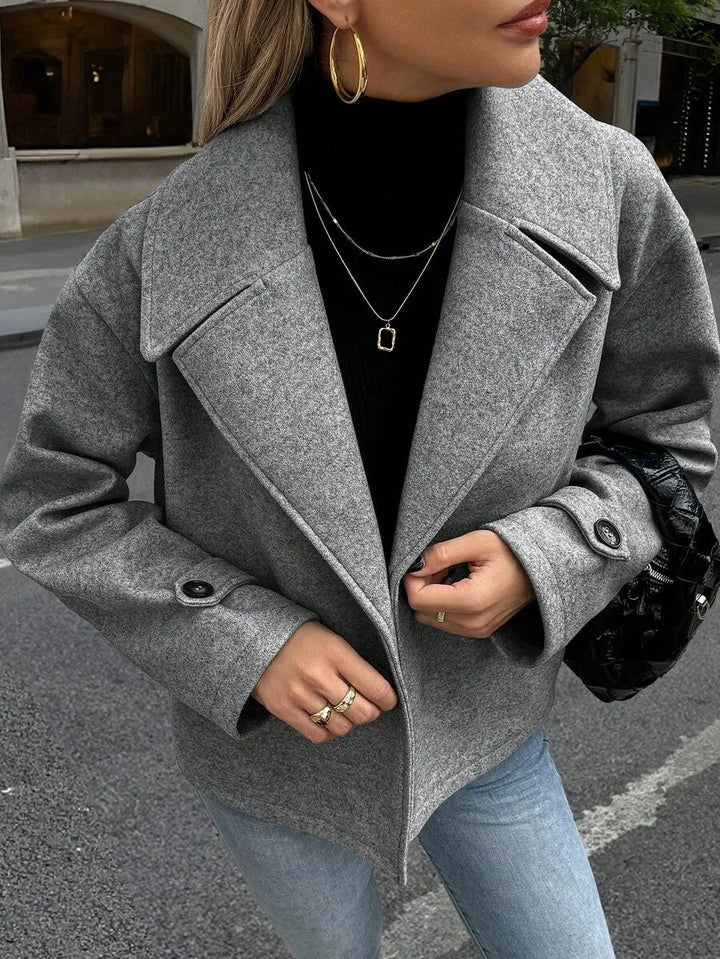Adeline | Women's Oversized Double Breasted Coat Wide Lapel Longline