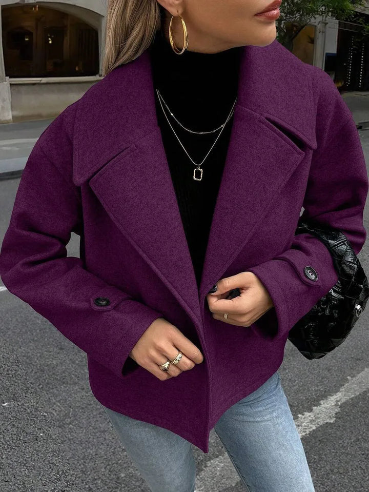 Adeline | Women's Oversized Double Breasted Coat Wide Lapel Longline