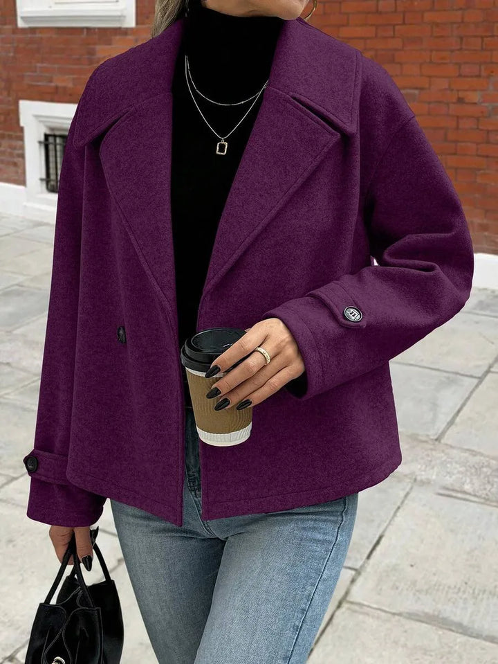 Adeline | Women's Oversized Double Breasted Coat Wide Lapel Longline