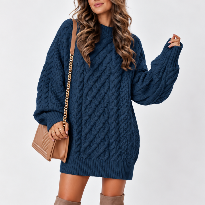 Octavia | Women's Oversized Cable Knit Jumper Balloon Sleeves