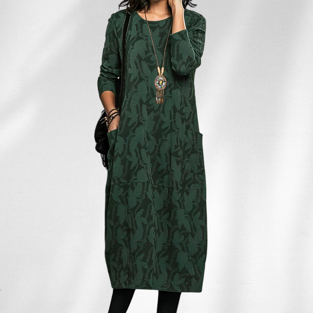 Aurora Elegant Crewneck Winter Dress