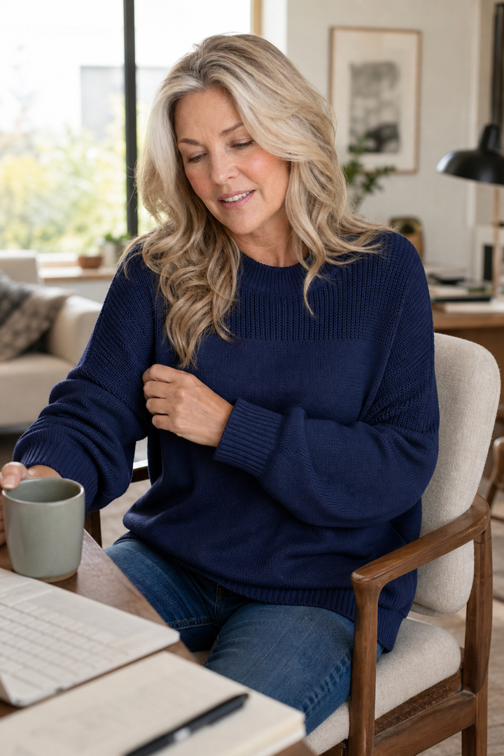 Livia | Women's Oversized Crew Neck Knitted Jumper