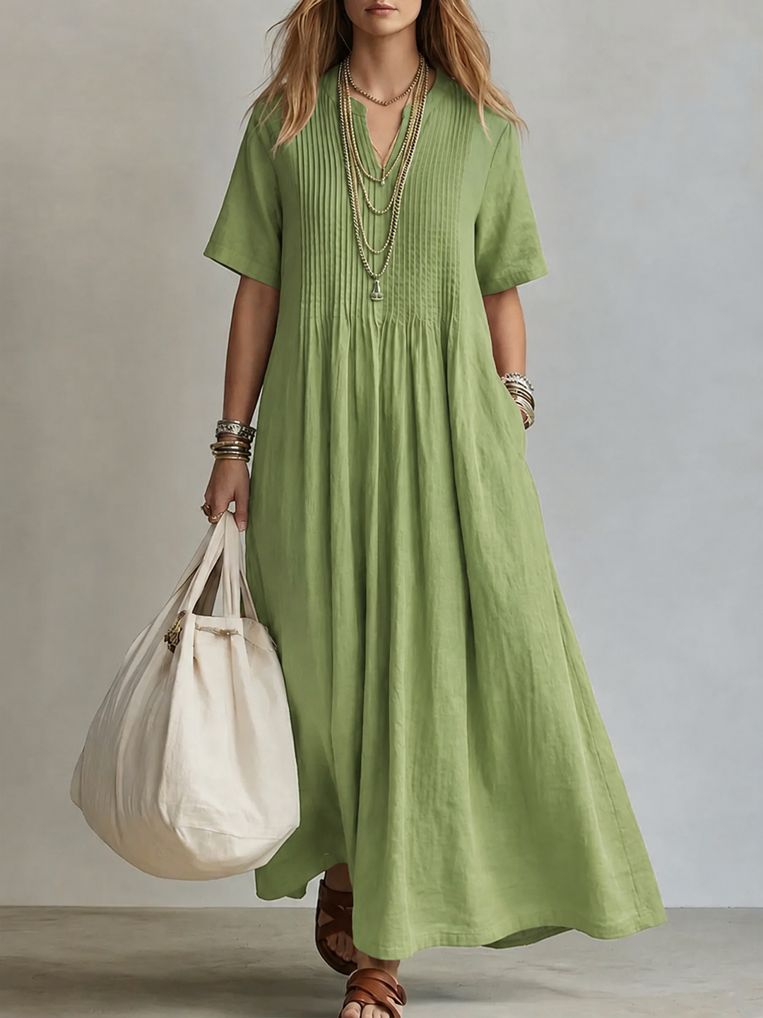 Betsie | Women's V-Neck Flowing Midi Dress Occasion Wear