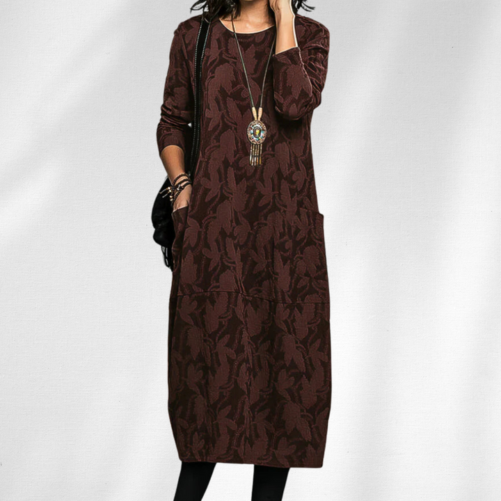 Aurora Elegant Crewneck Winter Dress