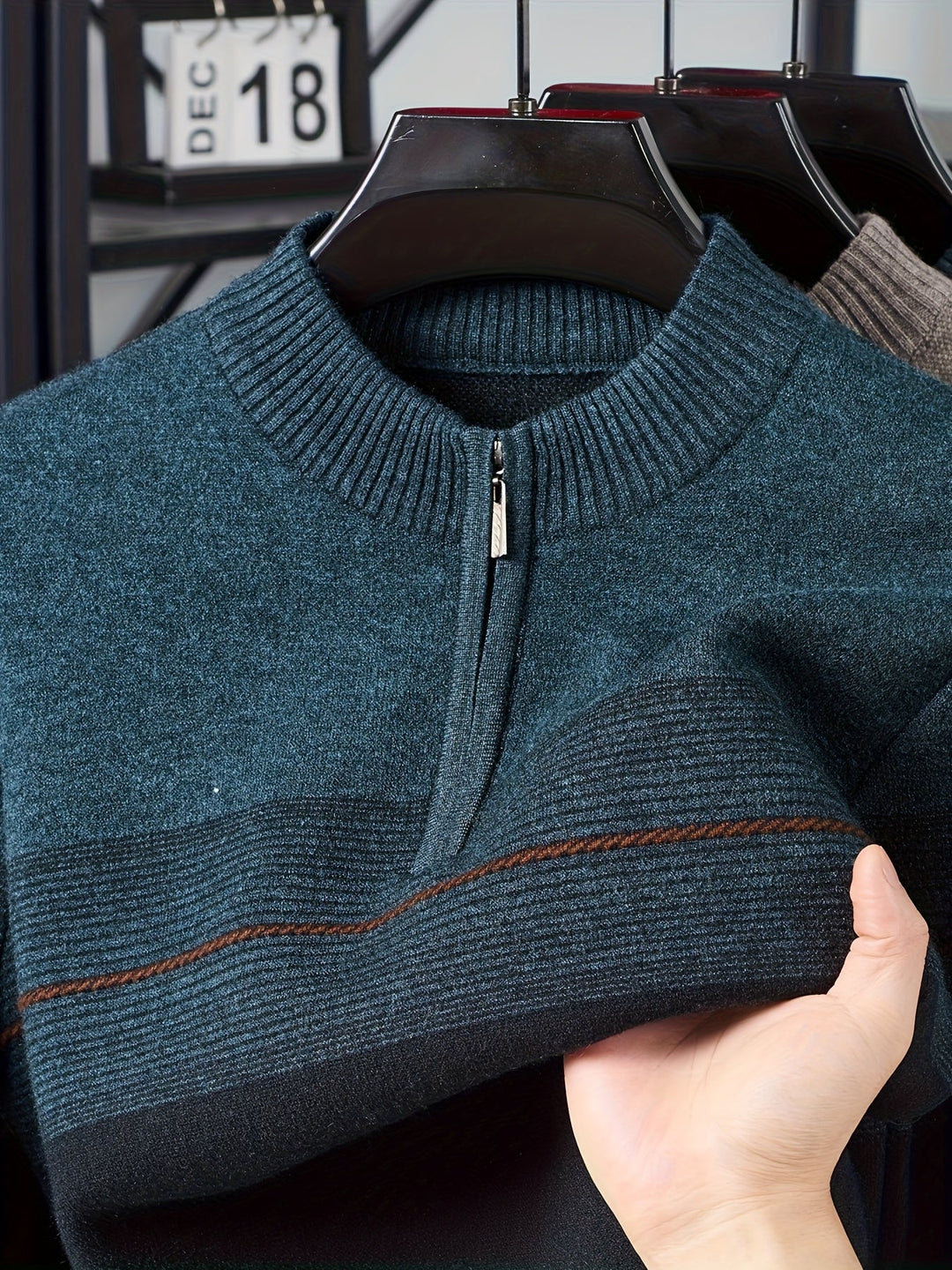 Oscar | Men's Knitted Zip Neck Jumper Long Sleeve