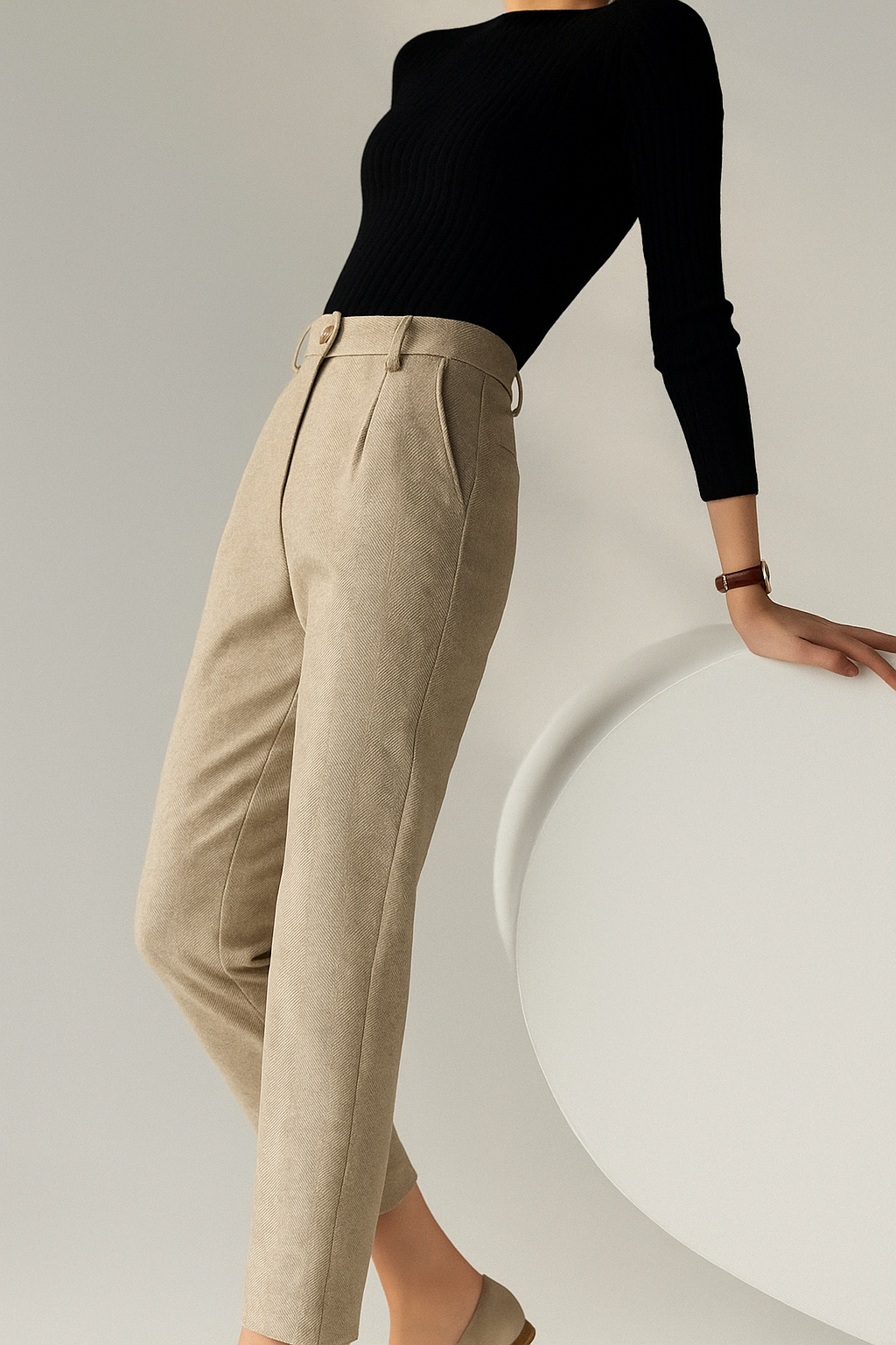 Corinne Tailored Wool Blend Trousers