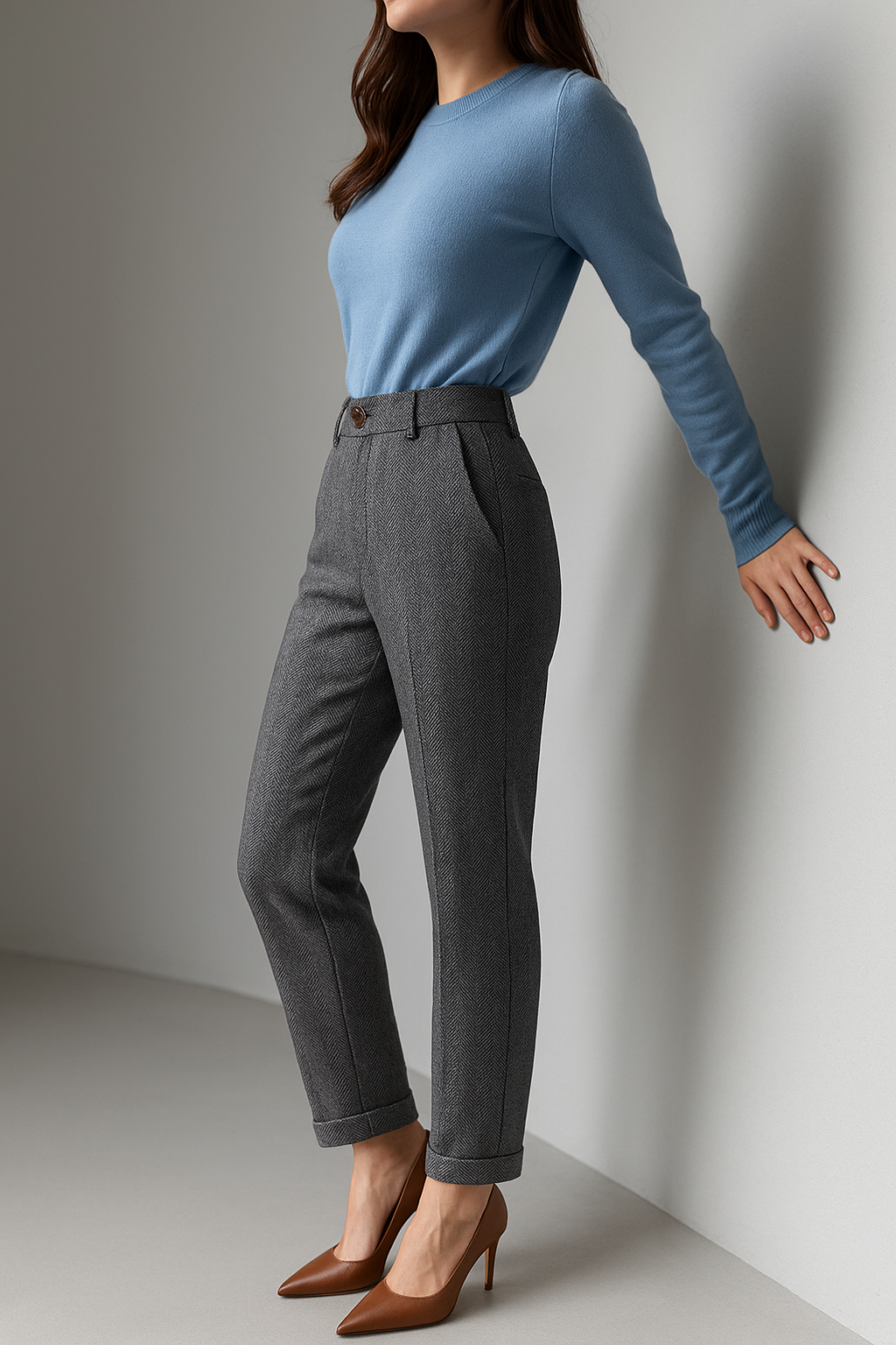 Corinne Tailored Wool Blend Trousers