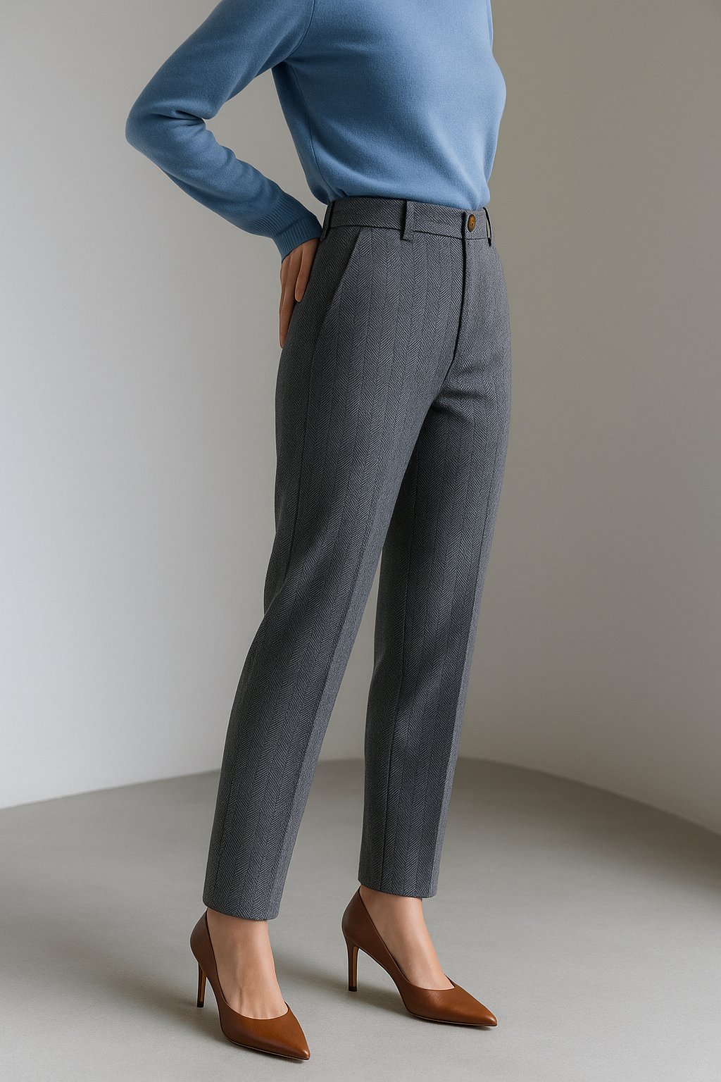 Corinne Tailored Wool Blend Trousers